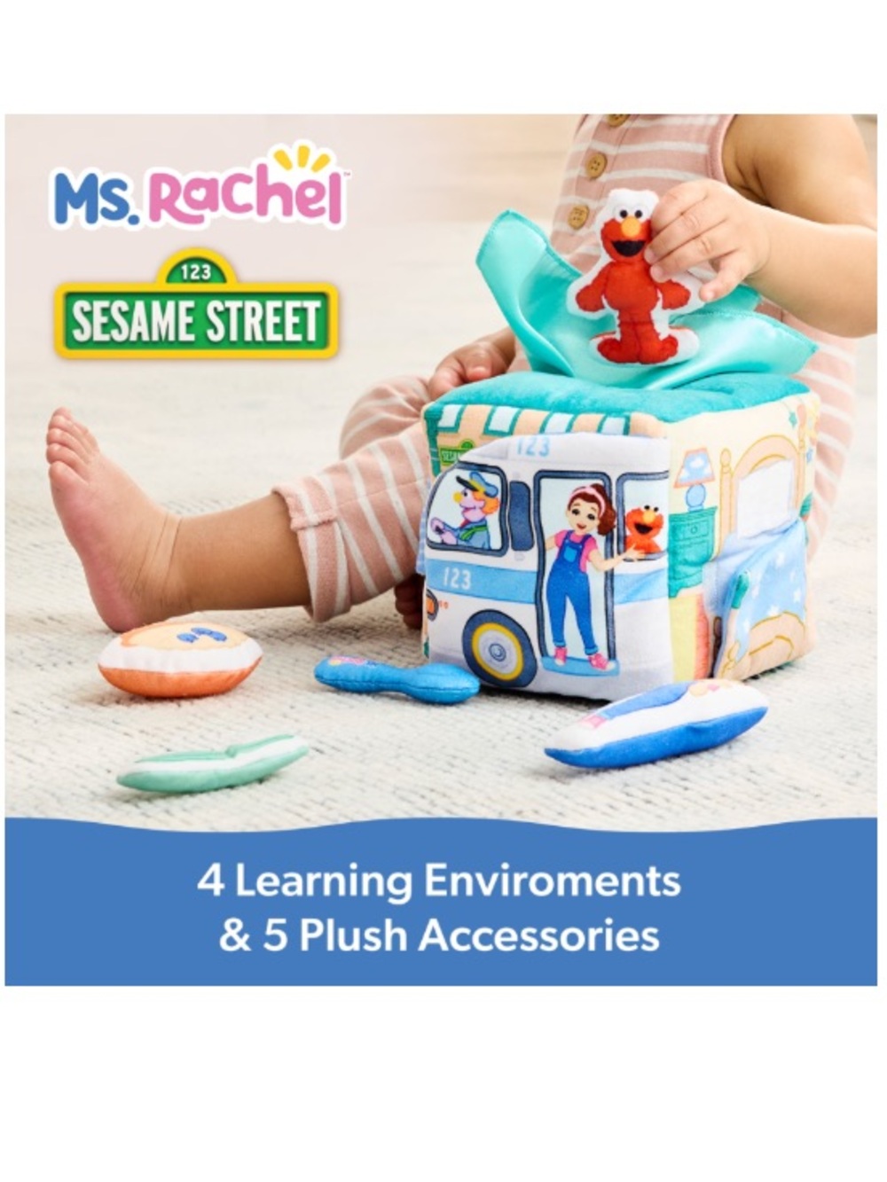 Ms. Rachel Sesame Street Soft Learning Cube “peek a boo” baby toys